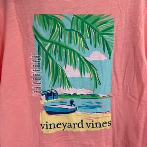 Vineyard‎ Vines Graphic Shirt Mens XS Beach Time Back Print Short Sleeve NEW
